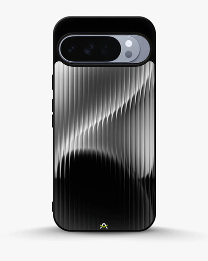 Gradient Stripes Phone Case - Black & Silver Abstract Print for iPhone, Samsung, Pixel, OnePlus & Vivo