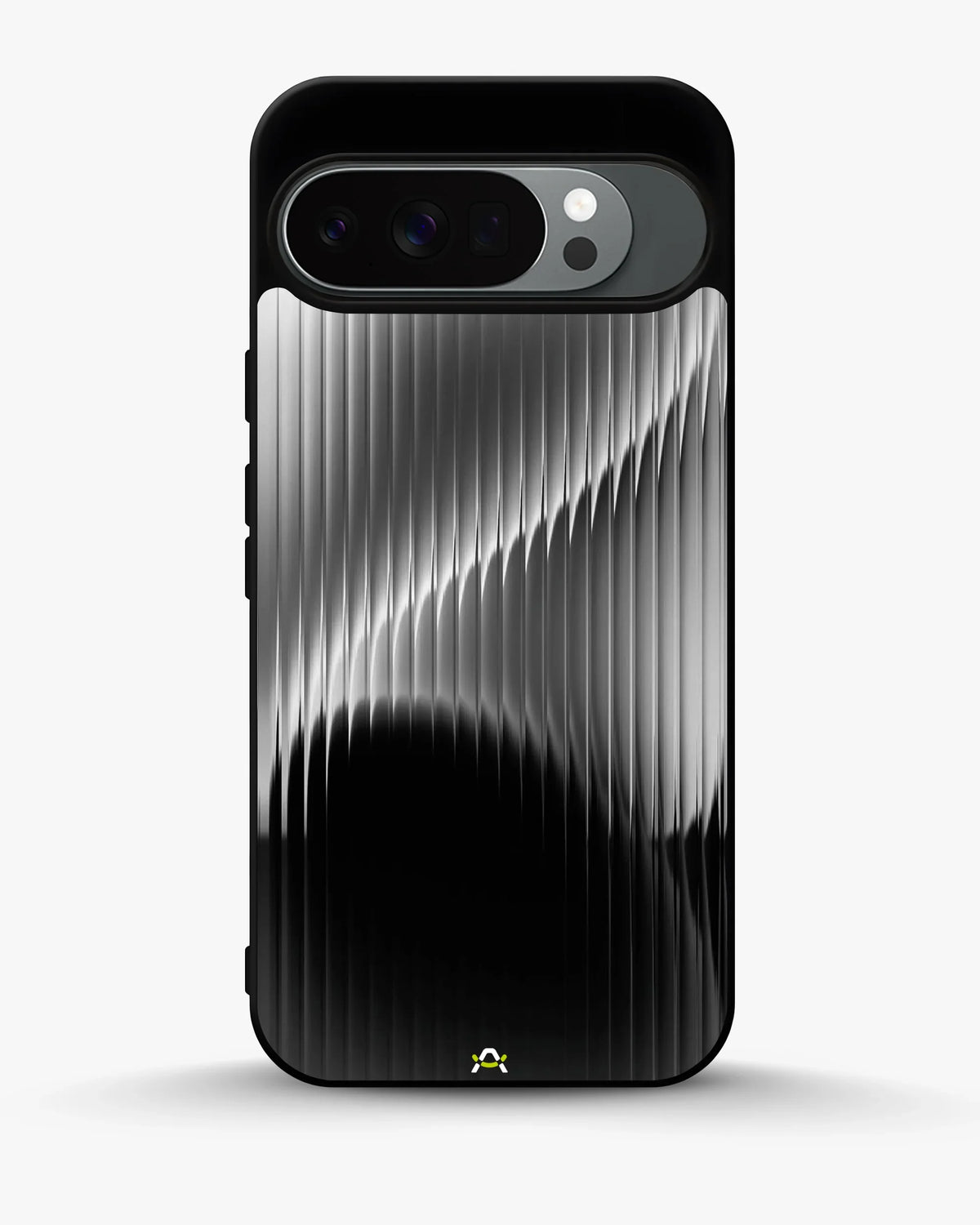 Gradient Stripes Phone Case - Black & Silver Abstract Print for iPhone, Samsung, Pixel, OnePlus & Vivo