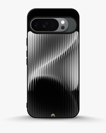 Gradient Stripes Phone Case - Black & Silver Abstract Print for iPhone, Samsung, Pixel, OnePlus & Vivo