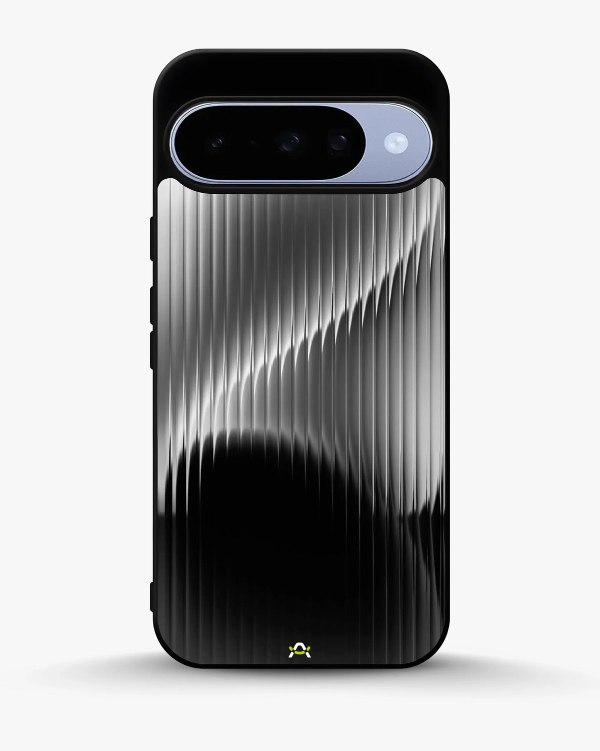 Gradient Stripes Phone Case - Black & Silver Abstract Print for iPhone, Samsung, Pixel, OnePlus & Vivo