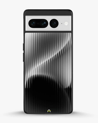 Gradient Stripes Phone Case - Black & Silver Abstract Print for iPhone, Samsung, Pixel, OnePlus & Vivo