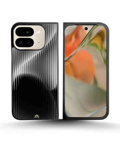Gradient Stripes Phone Case - Black & Silver Abstract Print for iPhone, Samsung, Pixel, OnePlus & Vivo