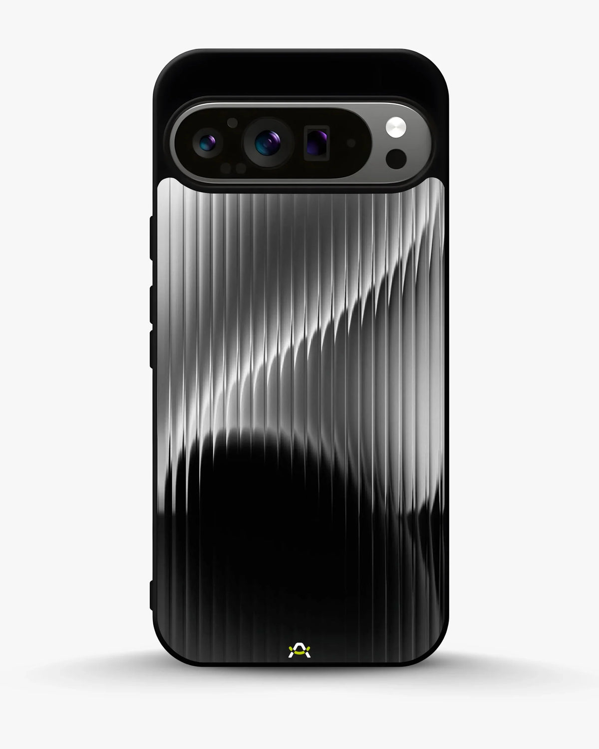 Gradient Stripes Phone Case - Black & Silver Abstract Print for iPhone, Samsung, Pixel, OnePlus & Vivo
