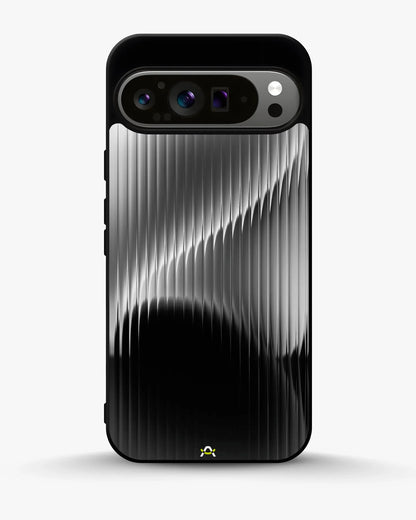 Gradient Stripes Phone Case - Black & Silver Abstract Print for iPhone, Samsung, Pixel, OnePlus & Vivo