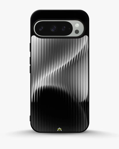 Gradient Stripes Phone Case - Black & Silver Abstract Print for iPhone, Samsung, Pixel, OnePlus & Vivo