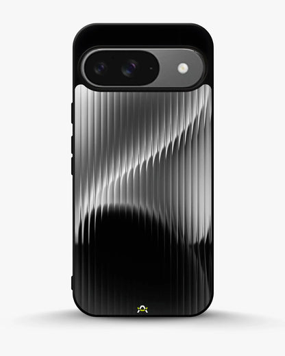 Gradient Stripes Phone Case - Black & Silver Abstract Print for iPhone, Samsung, Pixel, OnePlus & Vivo