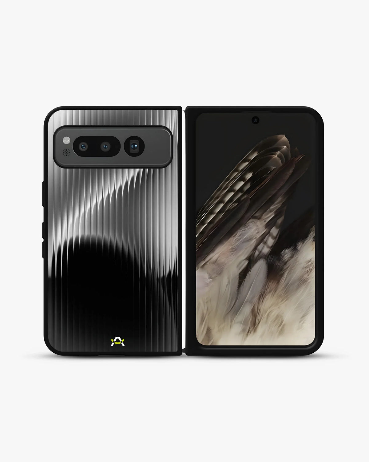 Gradient Stripes Phone Case - Black & Silver Abstract Print for iPhone, Samsung, Pixel, OnePlus & Vivo