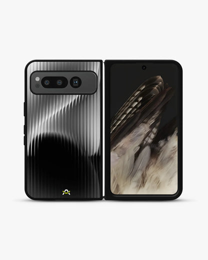 Gradient Stripes Phone Case - Black & Silver Abstract Print for iPhone, Samsung, Pixel, OnePlus & Vivo