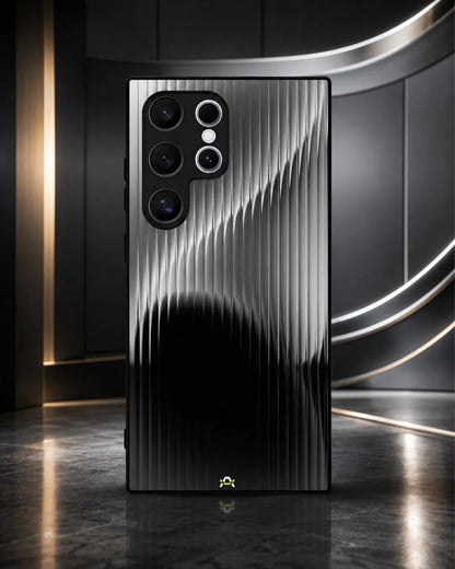 Gradient Stripes Phone Case - Black & Silver Abstract Print for iPhone, Samsung, Pixel, OnePlus & Vivo