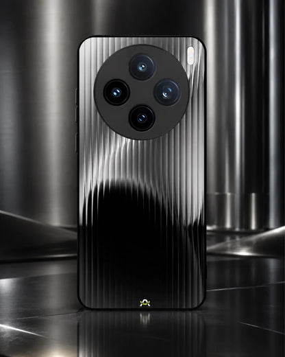 Gradient Stripes Phone Case - Black & Silver Abstract Print for iPhone, Samsung, Pixel, OnePlus & Vivo