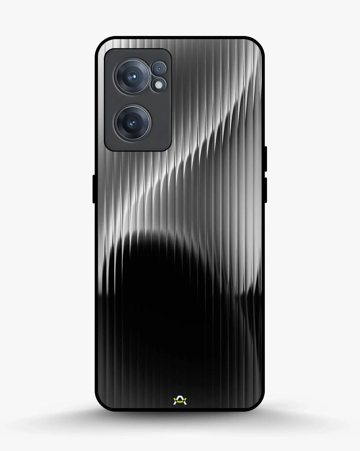 Gradient Stripes Phone Case - Black & Silver Abstract Print for iPhone, Samsung, Pixel, OnePlus & Vivo