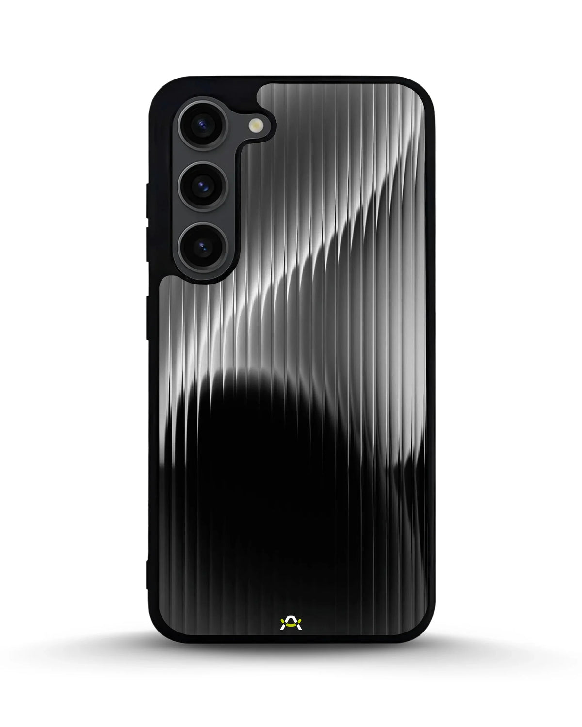 Gradient Stripes Phone Case - Black & Silver Abstract Print for iPhone, Samsung, Pixel, OnePlus & Vivo