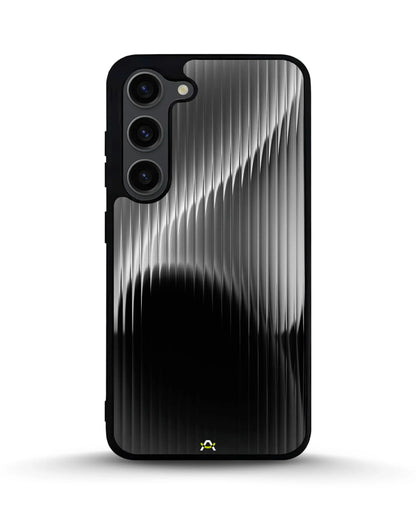 Gradient Stripes Phone Case - Black & Silver Abstract Print for iPhone, Samsung, Pixel, OnePlus & Vivo