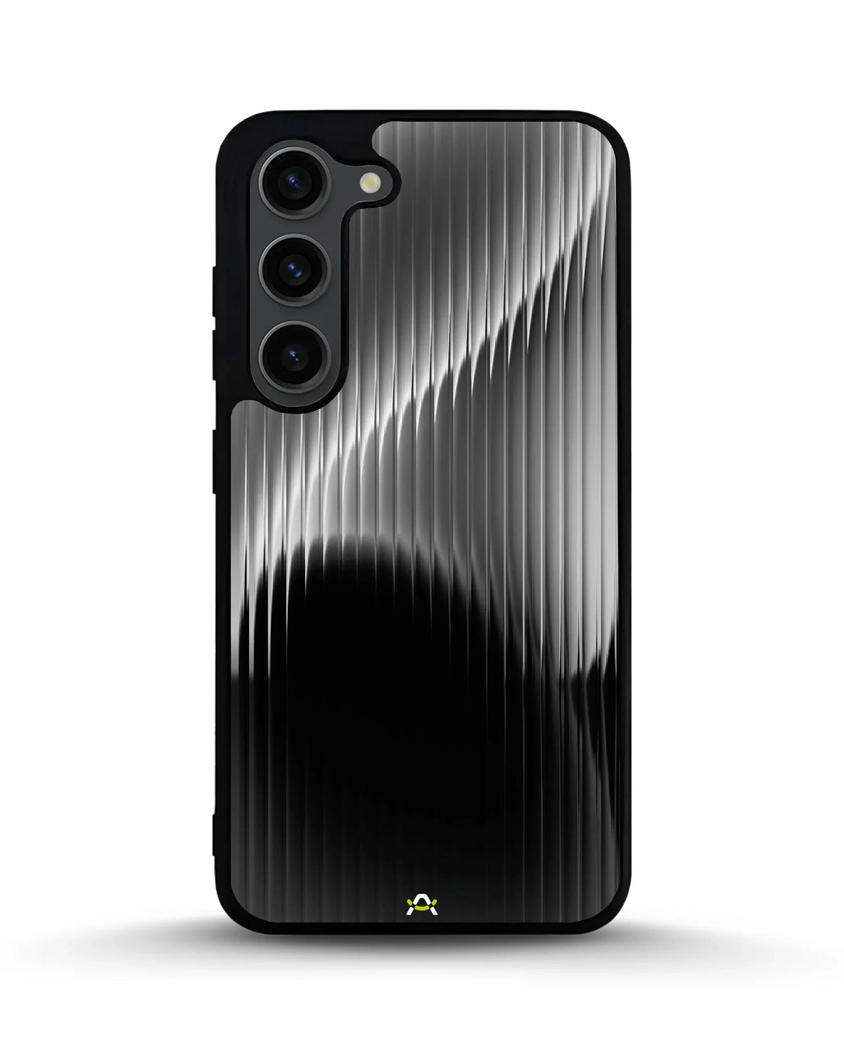 Gradient Stripes Phone Case - Black & Silver Abstract Print for iPhone, Samsung, Pixel, OnePlus & Vivo