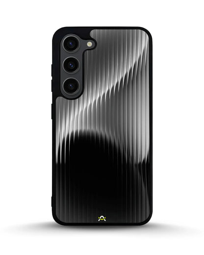 Gradient Stripes Phone Case - Black & Silver Abstract Print for iPhone, Samsung, Pixel, OnePlus & Vivo