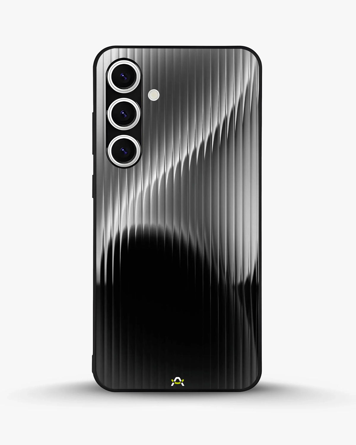 Gradient Stripes Phone Case - Black & Silver Abstract Print for iPhone, Samsung, Pixel, OnePlus & Vivo