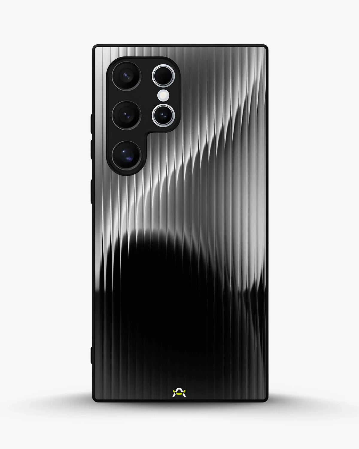 Gradient Stripes Phone Case - Black & Silver Abstract Print for iPhone, Samsung, Pixel, OnePlus & Vivo