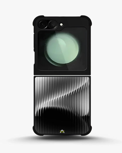 Gradient Stripes Phone Case - Black & Silver Abstract Print for iPhone, Samsung, Pixel, OnePlus & Vivo