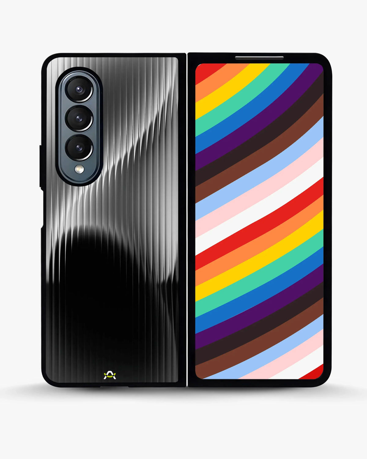 Gradient Stripes Phone Case - Black & Silver Abstract Print for iPhone, Samsung, Pixel, OnePlus & Vivo