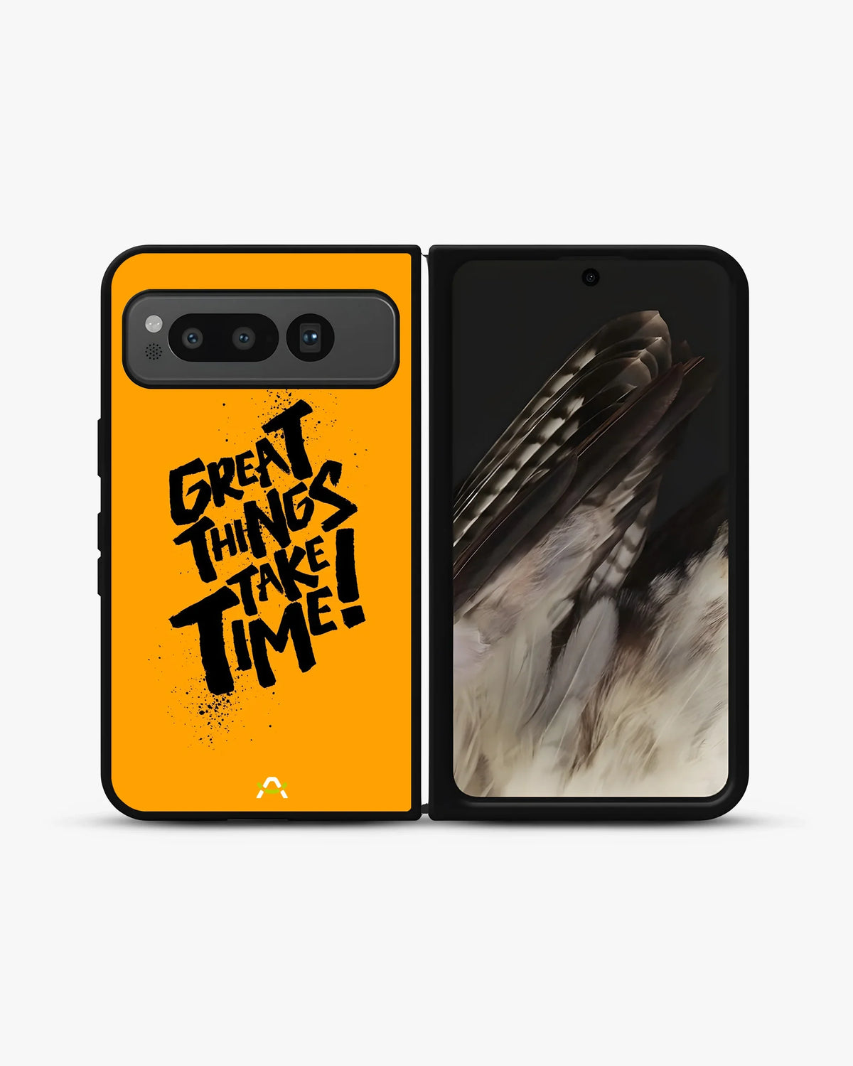 Great Things Take Time Phone Case - Bold Orange Typography for iPhone, Samsung, Pixel, OnePlus & Vivo