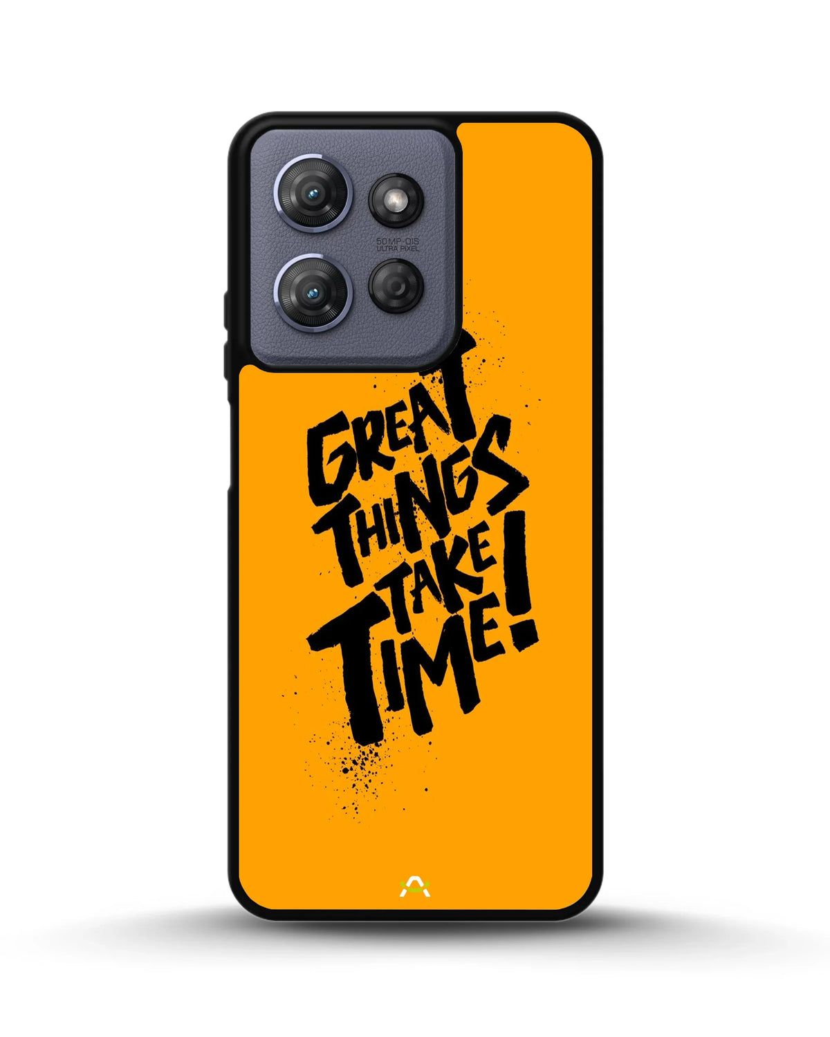Great Things Take Time Phone Case - Bold Orange Typography for iPhone, Samsung, Pixel, OnePlus & Vivo