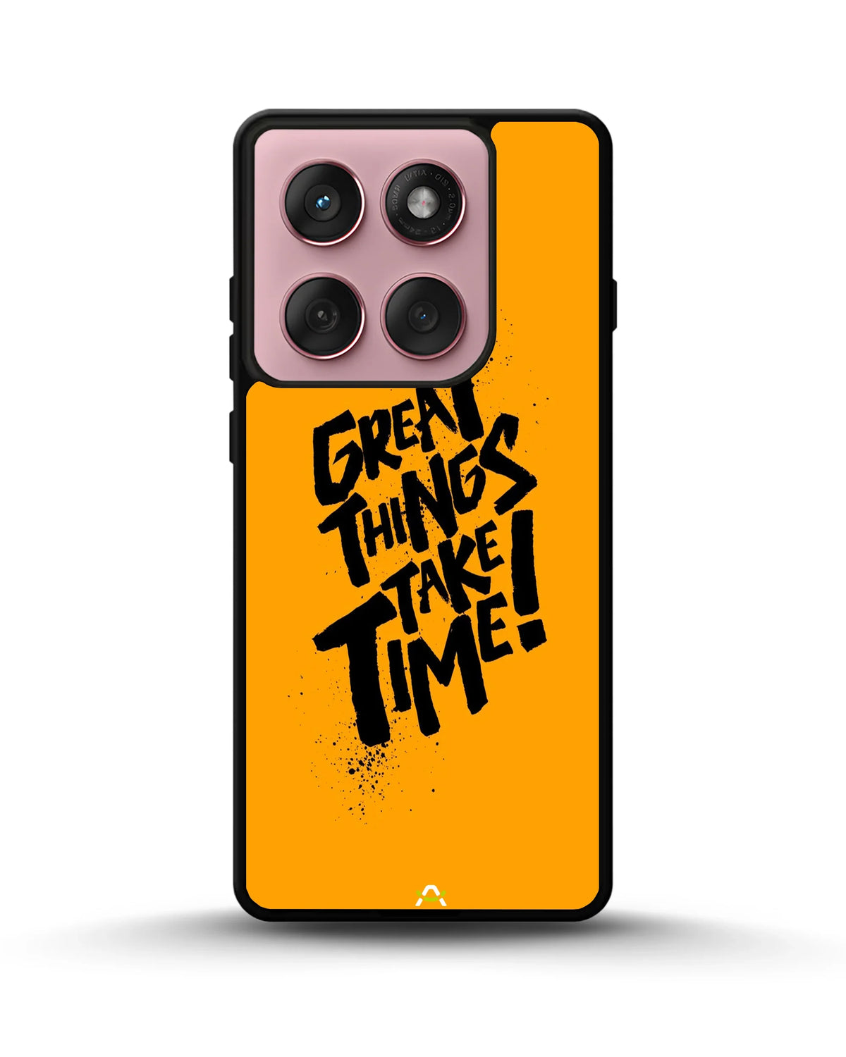 Great Things Take Time Phone Case - Bold Orange Typography for iPhone, Samsung, Pixel, OnePlus & Vivo