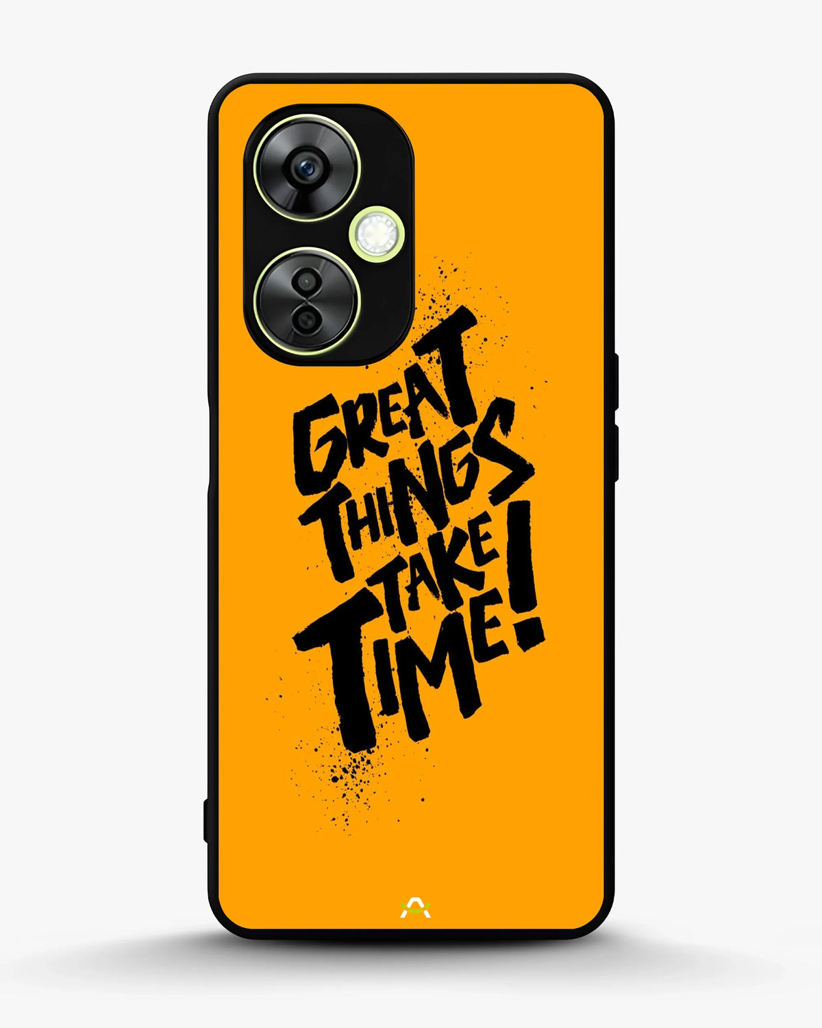 Great Things Take Time Phone Case - Bold Orange Typography for iPhone, Samsung, Pixel, OnePlus & Vivo