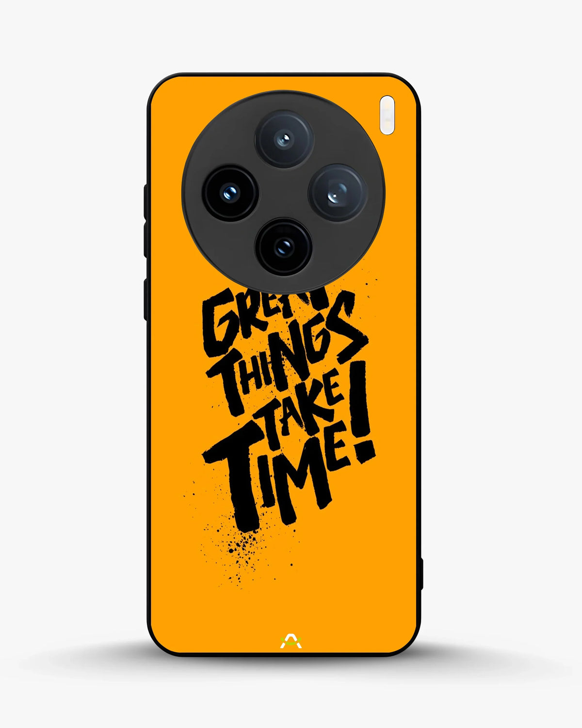 Great Things Take Time Phone Case - Bold Orange Typography for iPhone, Samsung, Pixel, OnePlus & Vivo