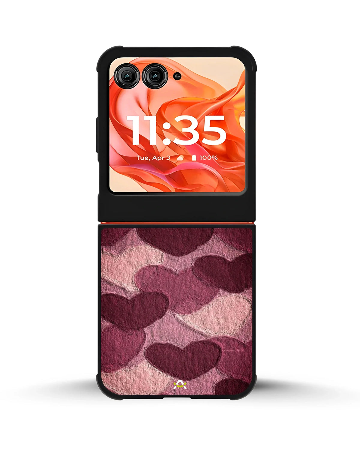 Hearts Pattern Phone Case - Textured Burgundy & Pink Print for iPhone, Samsung, Pixel, OnePlus & Vivo