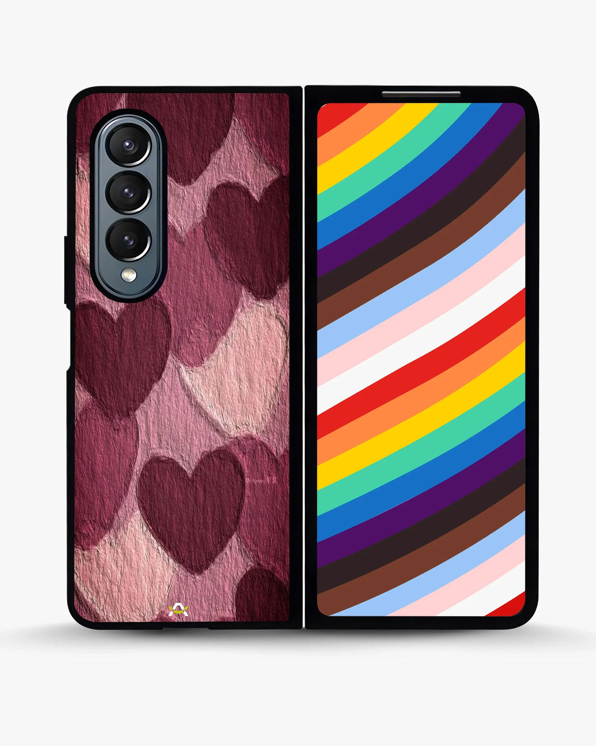 Hearts Pattern Phone Case - Textured Burgundy & Pink Print for iPhone, Samsung, Pixel, OnePlus & Vivo