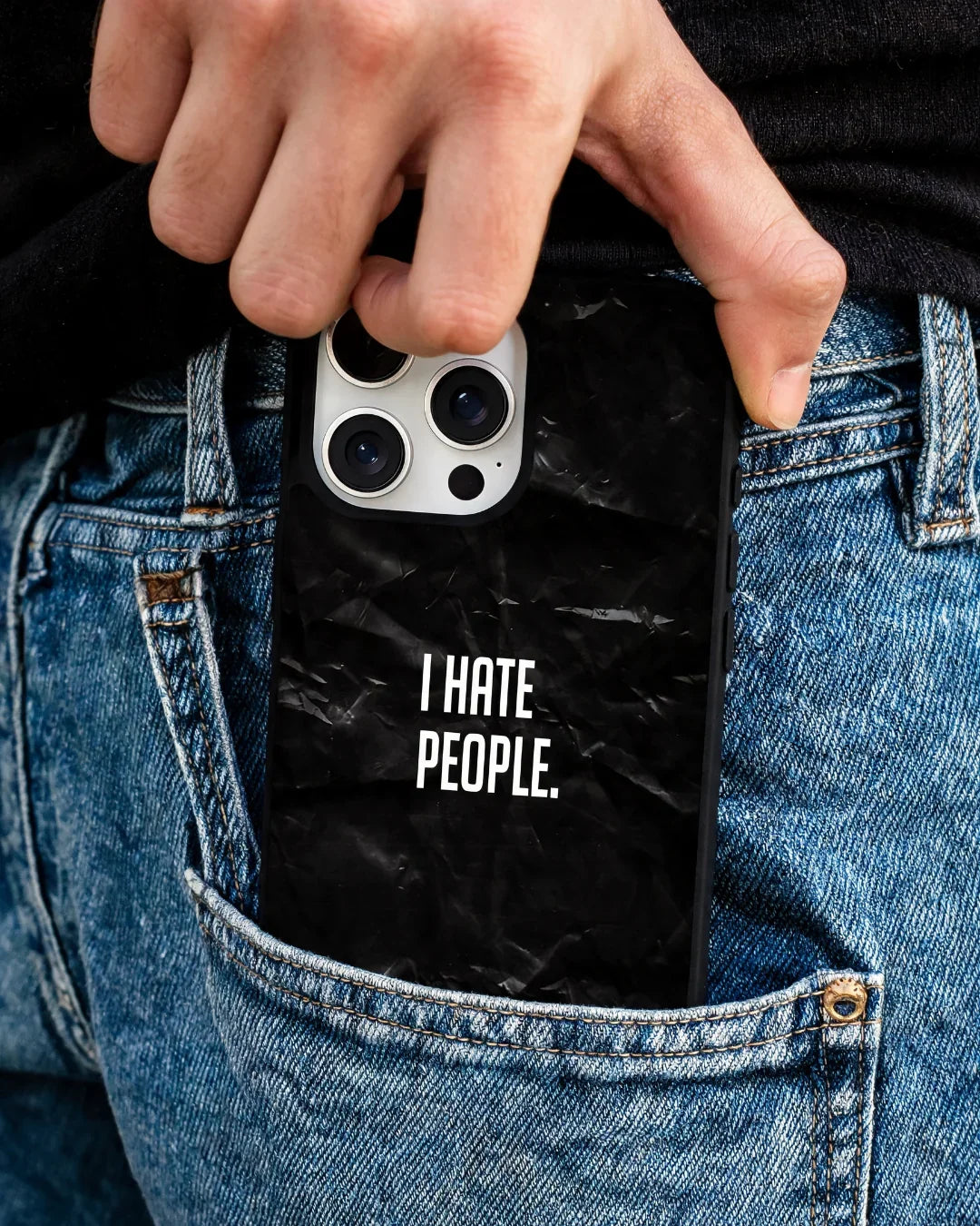 I Hate People Phone Case - Dark Humor Statement Print for iPhone, Samsung, Pixel, OnePlus & Vivo