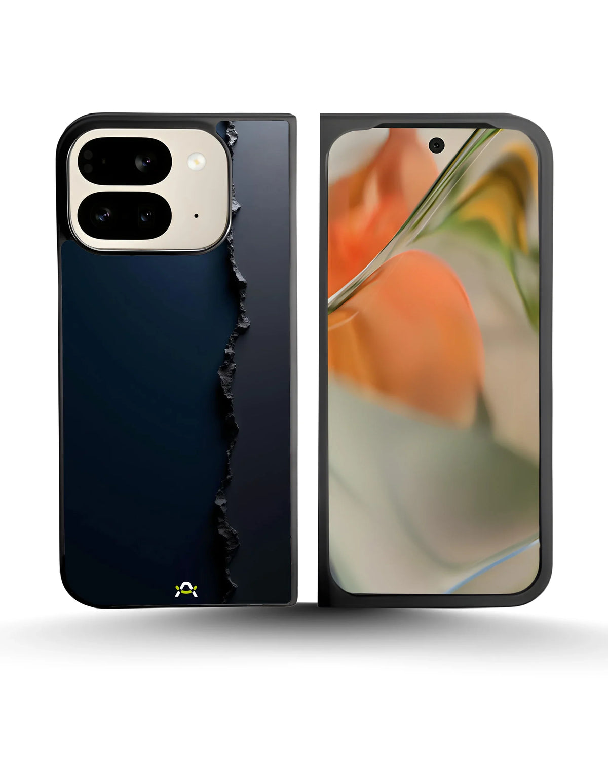 Jagged Line Phone Case - Navy & Charcoal Abstract Print for iPhone, Samsung, Pixel, OnePlus & Vivo