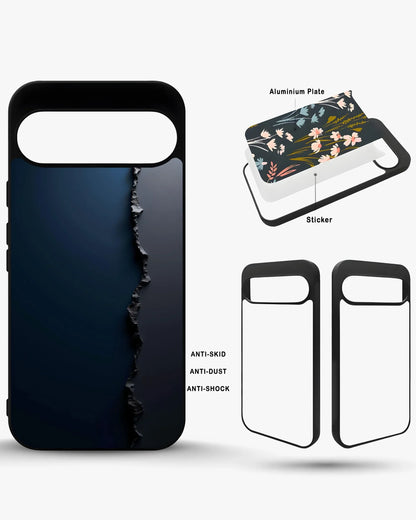 Jagged Line Phone Case - Navy & Charcoal Abstract Print for iPhone, Samsung, Pixel, OnePlus & Vivo