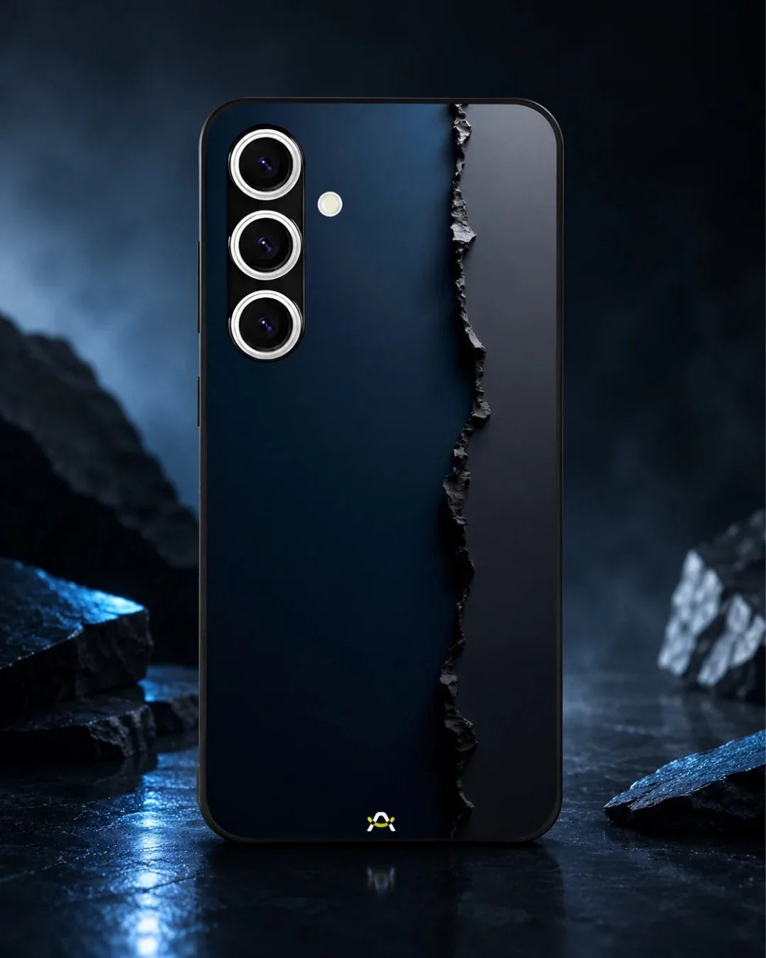 Jagged Line Phone Case - Navy & Charcoal Abstract Print for iPhone, Samsung, Pixel, OnePlus & Vivo