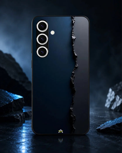 Jagged Line Phone Case - Navy & Charcoal Abstract Print for iPhone, Samsung, Pixel, OnePlus & Vivo