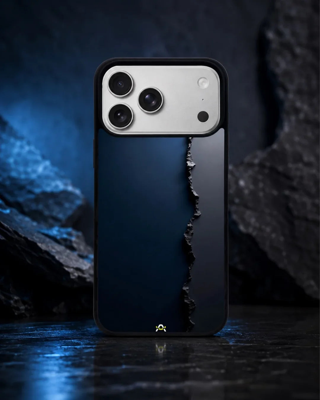 Jagged Line Phone Case - Navy & Charcoal Abstract Print for iPhone, Samsung, Pixel, OnePlus & Vivo