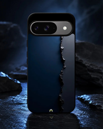 Jagged Line Phone Case - Navy & Charcoal Abstract Print for iPhone, Samsung, Pixel, OnePlus & Vivo
