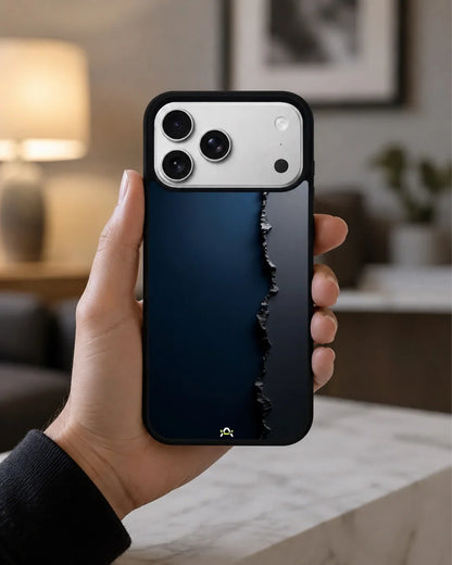 Jagged Line Phone Case - Navy & Charcoal Abstract Print for iPhone, Samsung, Pixel, OnePlus & Vivo