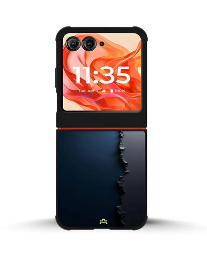 Jagged Line Phone Case - Navy & Charcoal Abstract Print for iPhone, Samsung, Pixel, OnePlus & Vivo