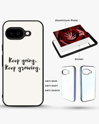 Keep Going Keep Growing Phone Case - Minimal Script Print for iPhone, Samsung, Pixel, OnePlus & Vivo