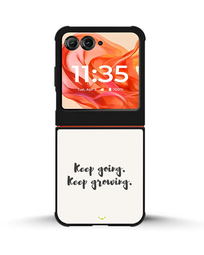 Keep Going Keep Growing Phone Case - Minimal Script Print for iPhone, Samsung, Pixel, OnePlus & Vivo