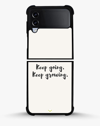 Keep Going Keep Growing Phone Case - Minimal Script Print for iPhone, Samsung, Pixel, OnePlus & Vivo