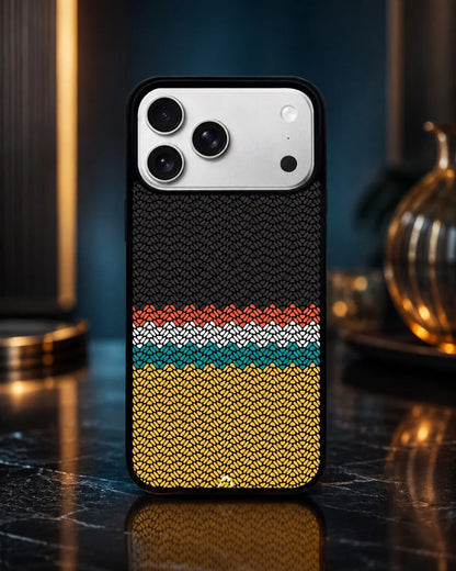 Striped Knit Pattern Phone Case - Multicolor Textile Print for iPhone, Samsung, Pixel, OnePlus & Vivo