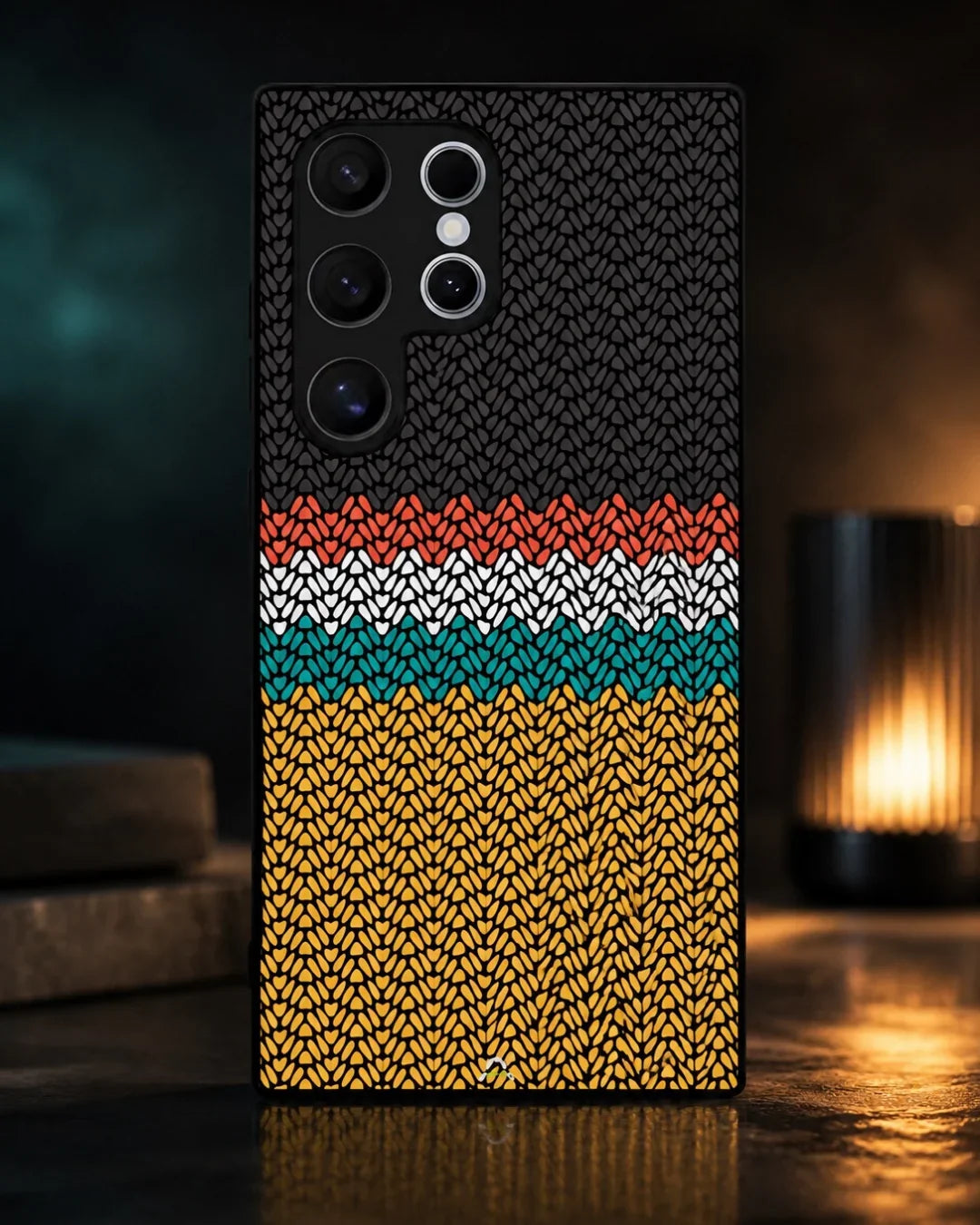 Striped Knit Pattern Phone Case - Multicolor Textile Print for iPhone, Samsung, Pixel, OnePlus & Vivo