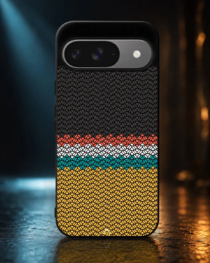 Striped Knit Pattern Phone Case - Multicolor Textile Print for iPhone, Samsung, Pixel, OnePlus & Vivo