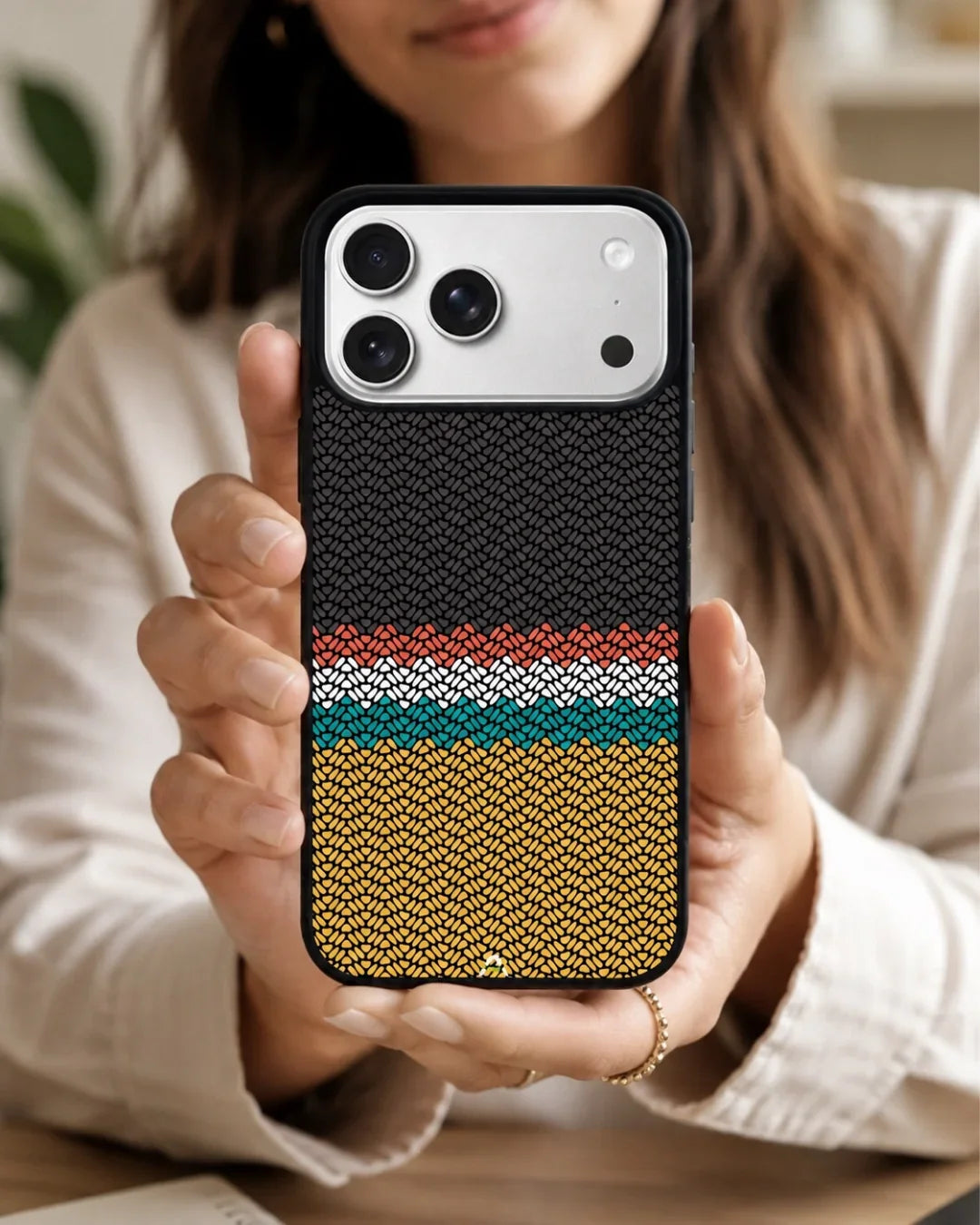 Striped Knit Pattern Phone Case - Multicolor Textile Print for iPhone, Samsung, Pixel, OnePlus & Vivo