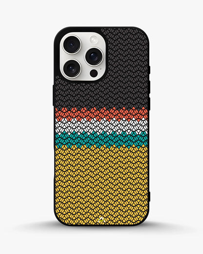 Striped Knit Pattern Phone Case - Multicolor Textile Print for iPhone, Samsung, Pixel, OnePlus & Vivo