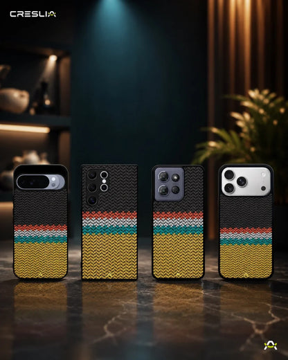 Striped Knit Pattern Phone Case - Multicolor Textile Print for iPhone, Samsung, Pixel, OnePlus & Vivo