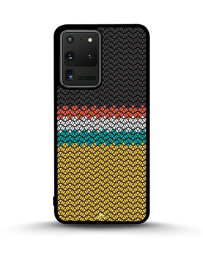 Striped Knit Pattern Phone Case - Multicolor Textile Print for iPhone, Samsung, Pixel, OnePlus & Vivo