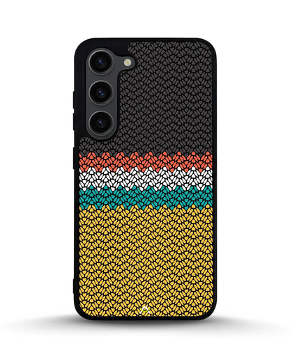 Striped Knit Pattern Phone Case - Multicolor Textile Print for iPhone, Samsung, Pixel, OnePlus & Vivo